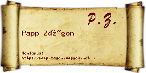 Papp Zágon névjegykártya