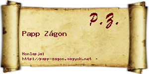 Papp Zágon névjegykártya